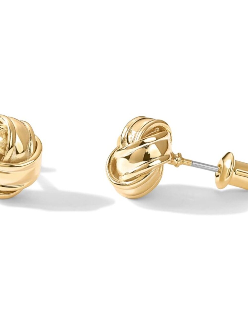 14K Gold Plated 925 Sterling Silver Post Love Knot Stud Earrings | Gold Earrings